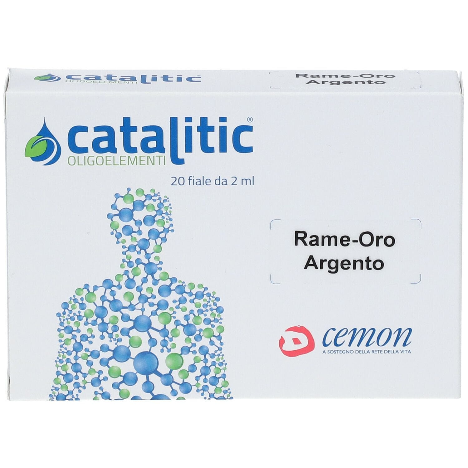 CATALITIC OLIGOELEMENTI RAME ORO ARGENTO CU-AU-AG 20 AMPOLLE