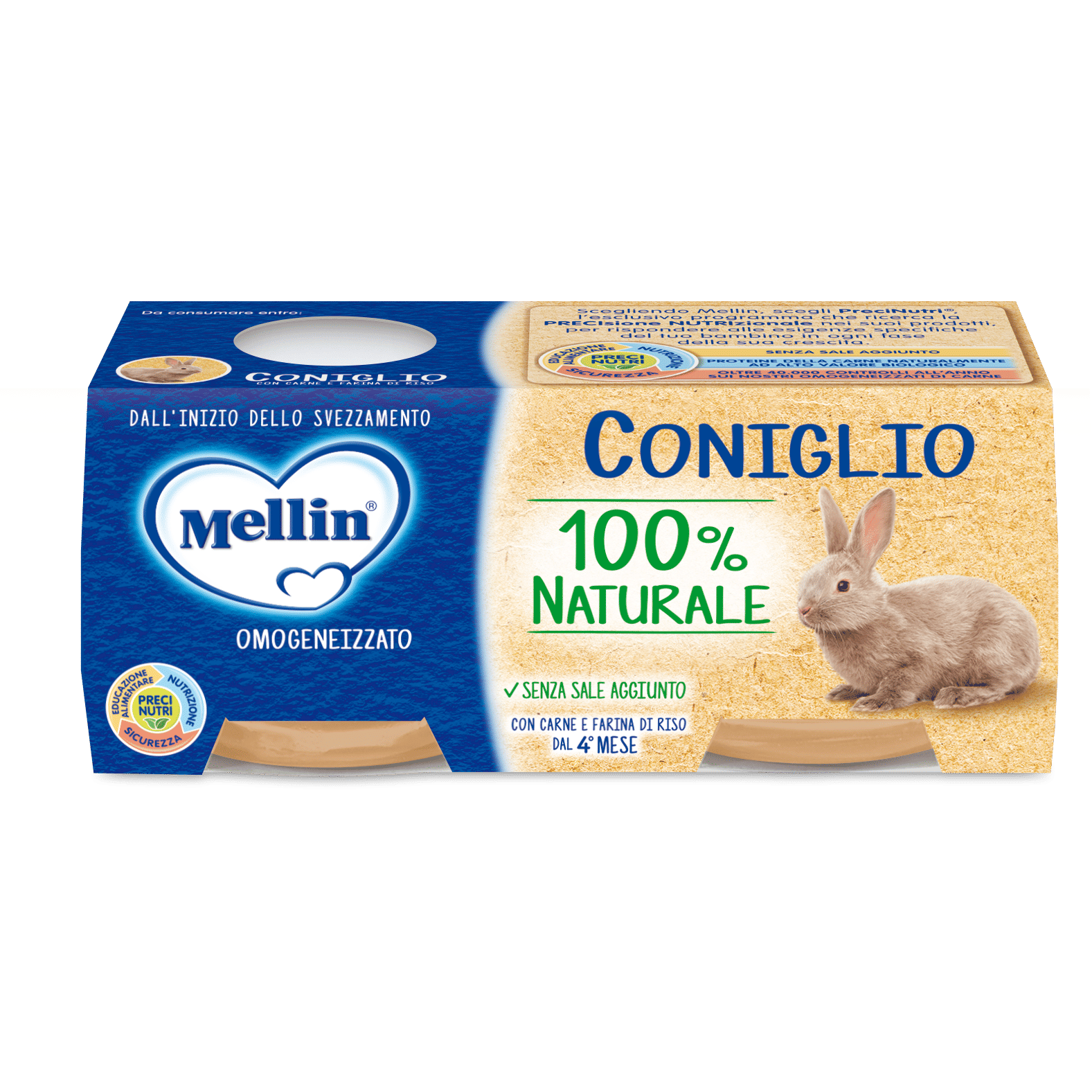 Mellin Omogeneizzato Coniglio 2 X 80 G