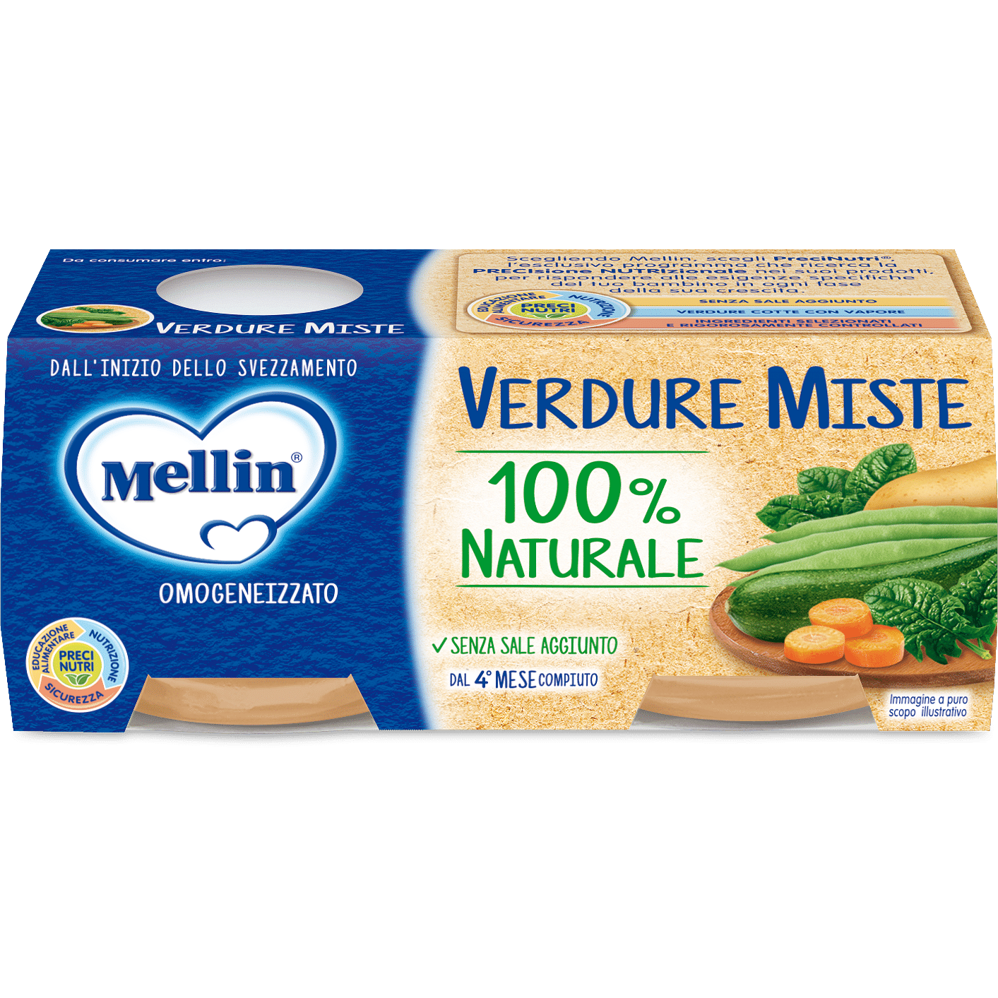 Mellin Omogeneizzato Verdure Miste 2 X 80 G