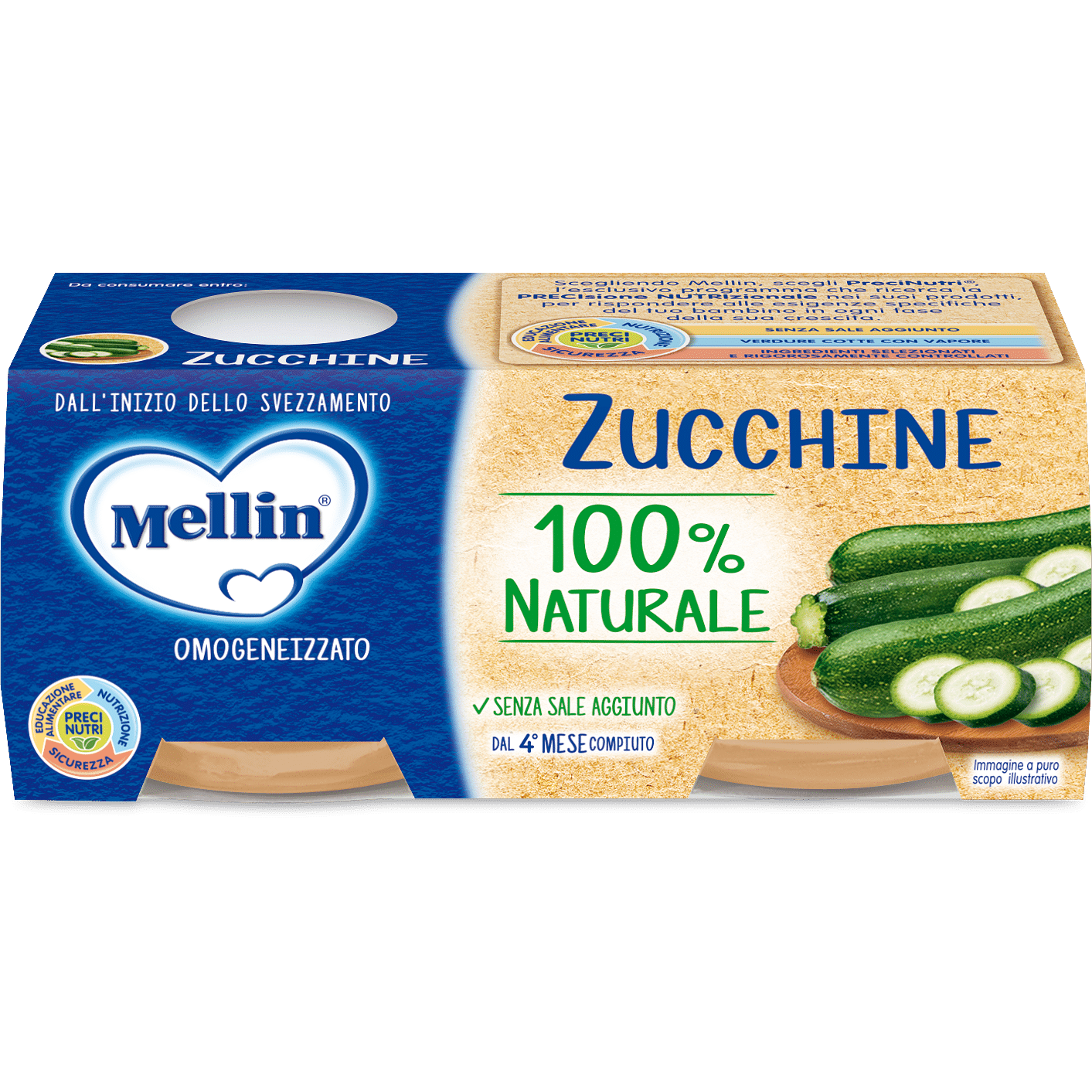 Mellin Omogeneizzato Zucchine 2 X 80 G