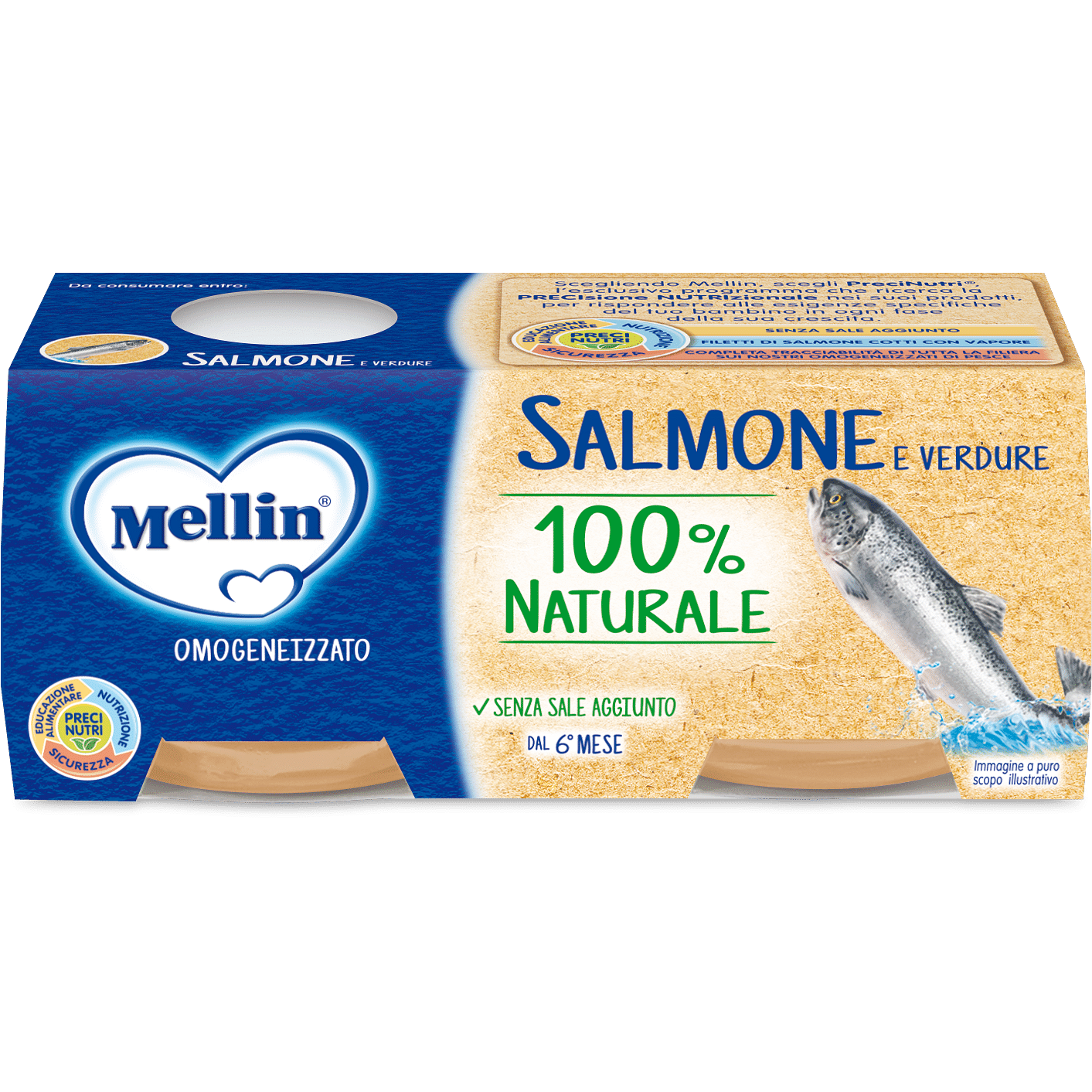 Mellin Omogeneizzato Salmone 2 X 80 G