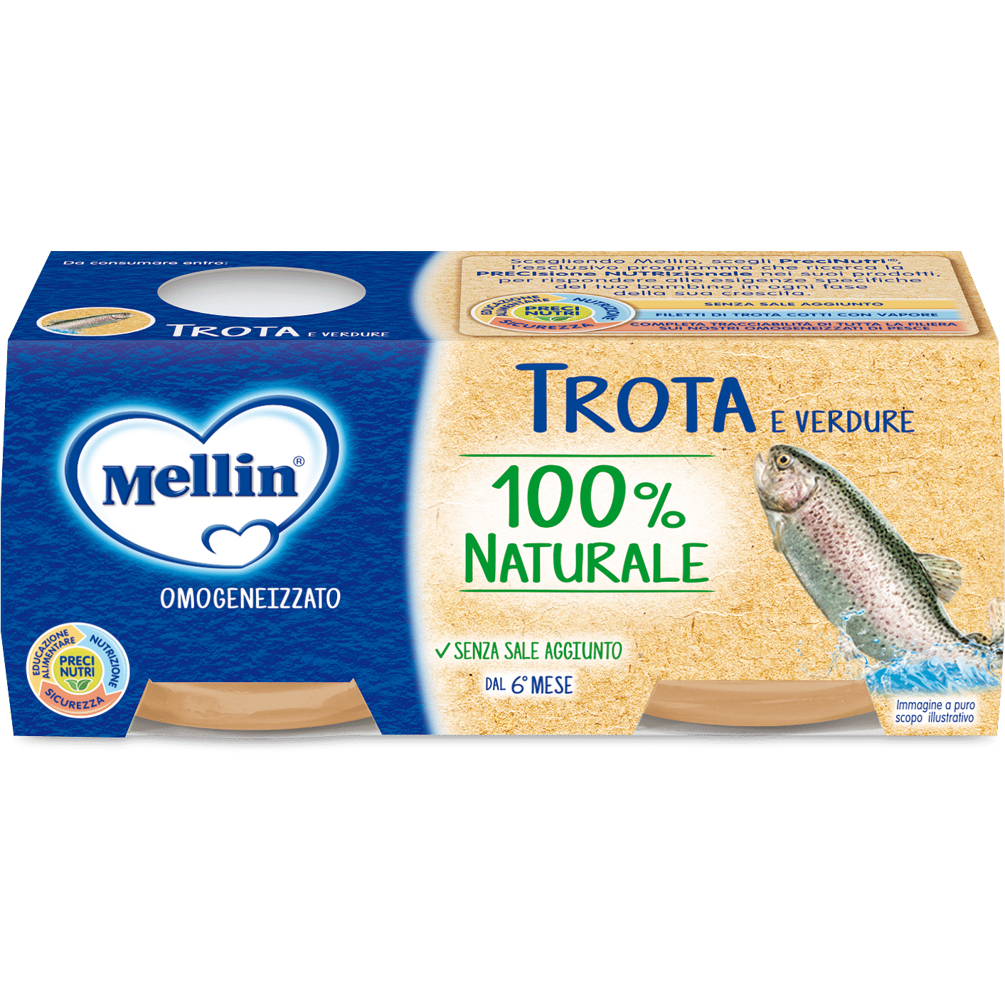 Mellin Omogeneizzato Trota 2 X 80 G