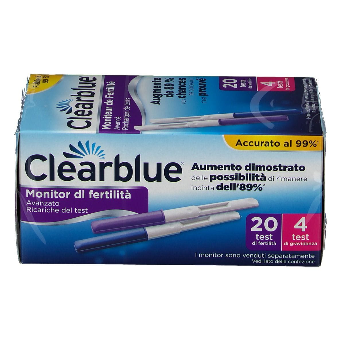 MONITOR DI FERTILITA' CLEARBLUE ADVANCED IN STICK 20 PEZZI + 4 TEST DI GRAVIDANZA
