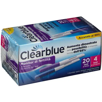 MONITOR DI FERTILITA' CLEARBLUE ADVANCED IN STICK 20 PEZZI + 4 TEST DI GRAVIDANZA MONITOR DI FERTILITA' CLEARBLUE ADVANCED IN STICK 20 PEZZI + 4 TEST DI GRAVIDANZA