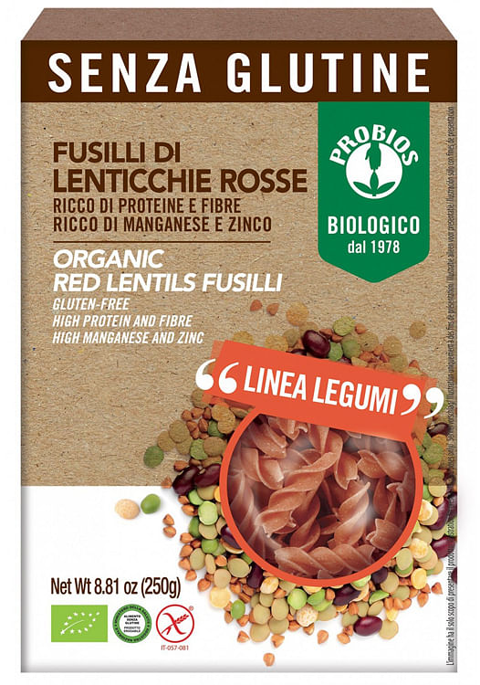 Specialita' 100% Legumi Fusilli Lenticchie Rosse 250 G