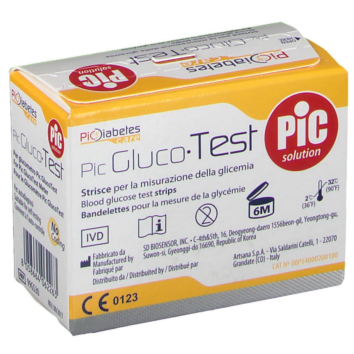 Strisce Misurazione Glicemia Pic Glucotest 50 Pezzi