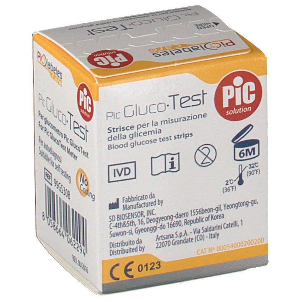 STRISCE MISURAZIONE GLICEMIA PIC GLUCOTEST 25 PEZZI
