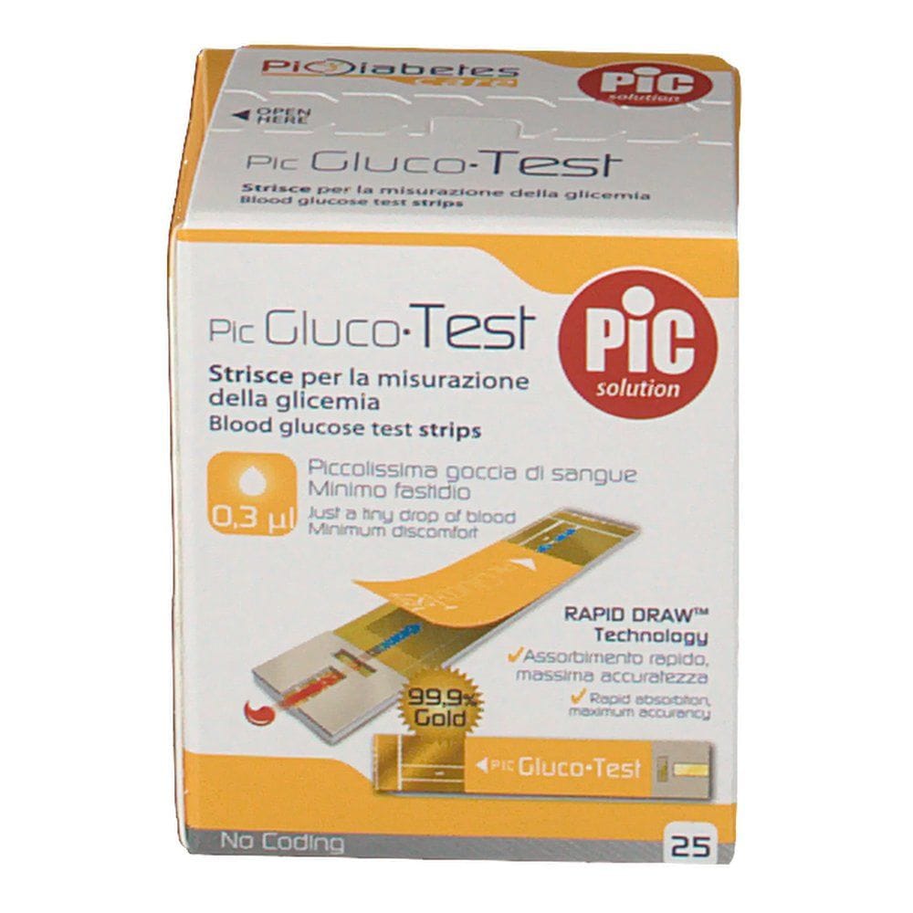 STRISCE MISURAZIONE GLICEMIA PIC GLUCOTEST 25 PEZZI