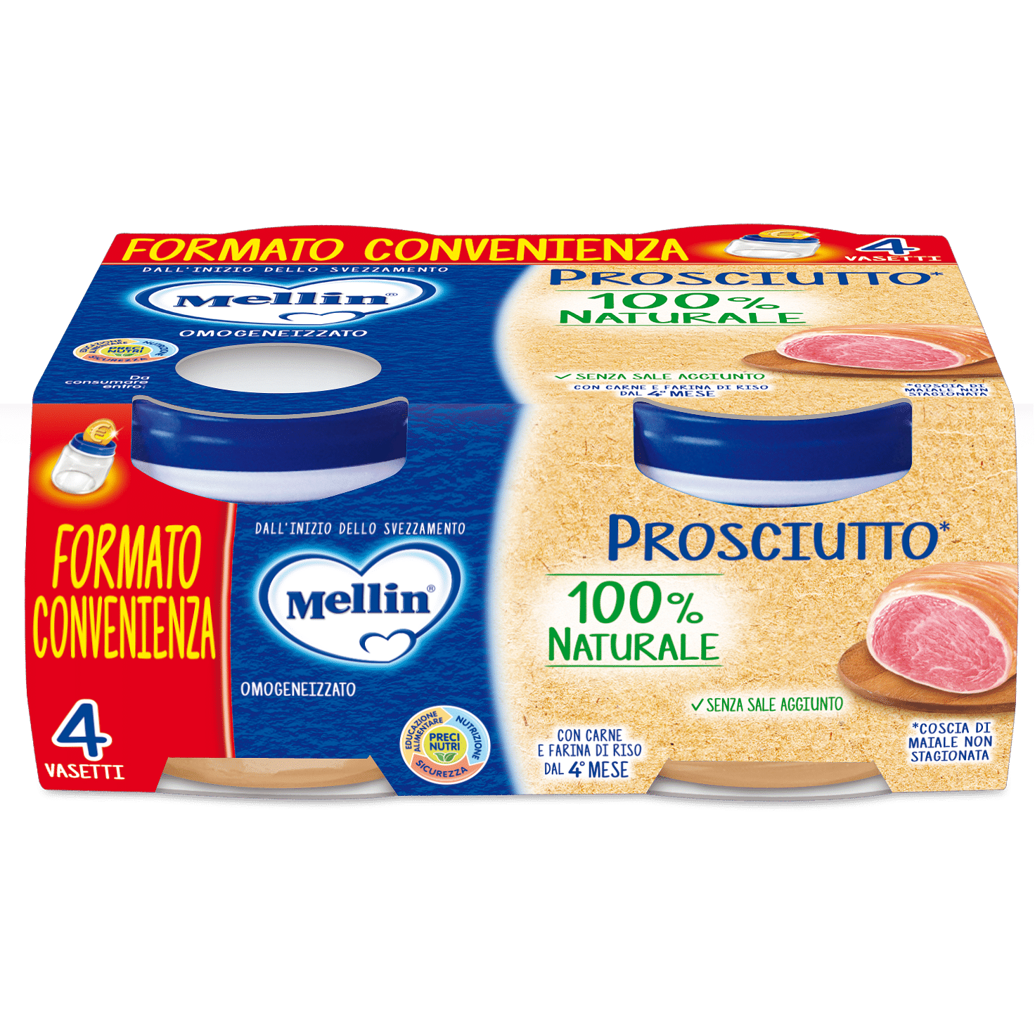 Mellin Omogeneizzato Prosciutto 4 X 80 G