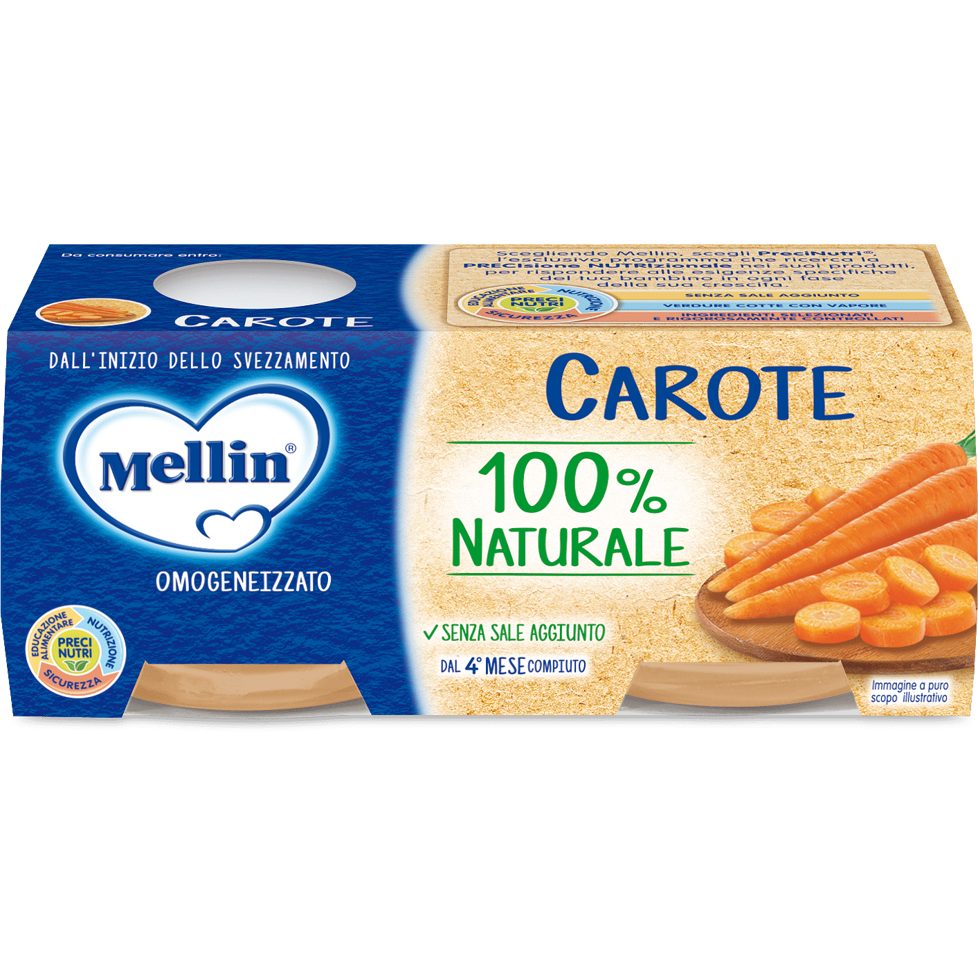 Mellin Omogeneizzato Carote 2 X 80 G