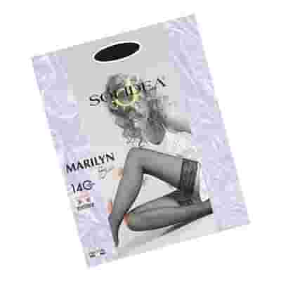 MARILYN 140 SHEER CALZA AUTOREGGENTE NERO 4XL