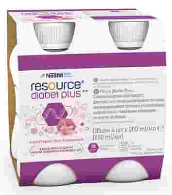 RESOURCE DIABET PLUS FRAGOLA 4 X 200 ML