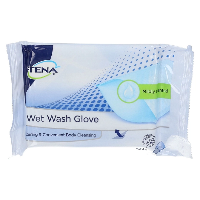Tena Wet Wash Glove Guanto Detergente Umidificato 8 Pezzi