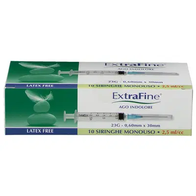 SIRINGA IPODERMICA EXTRAFINE 2,5 CC G23 0,60X30 10 PEZZI SIRINGA IPODERMICA EXTRAFINE 2,5 CC G23 0,60X30 10 PEZZI