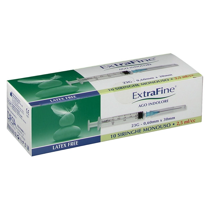 Siringa Ipodermica Extrafine 2,5 Cc G23 0,60 X30 10 Pezzi