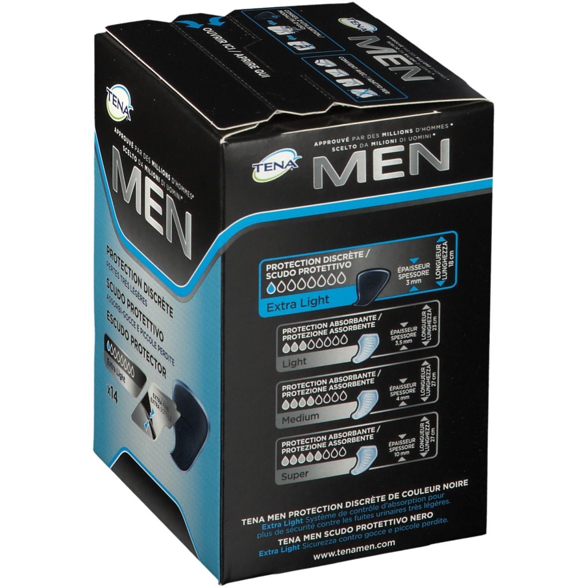 PANNOLONE SAGOMATO MASCHILE TENA MEN SCUDO PROTETTIVO 14 PEZZI