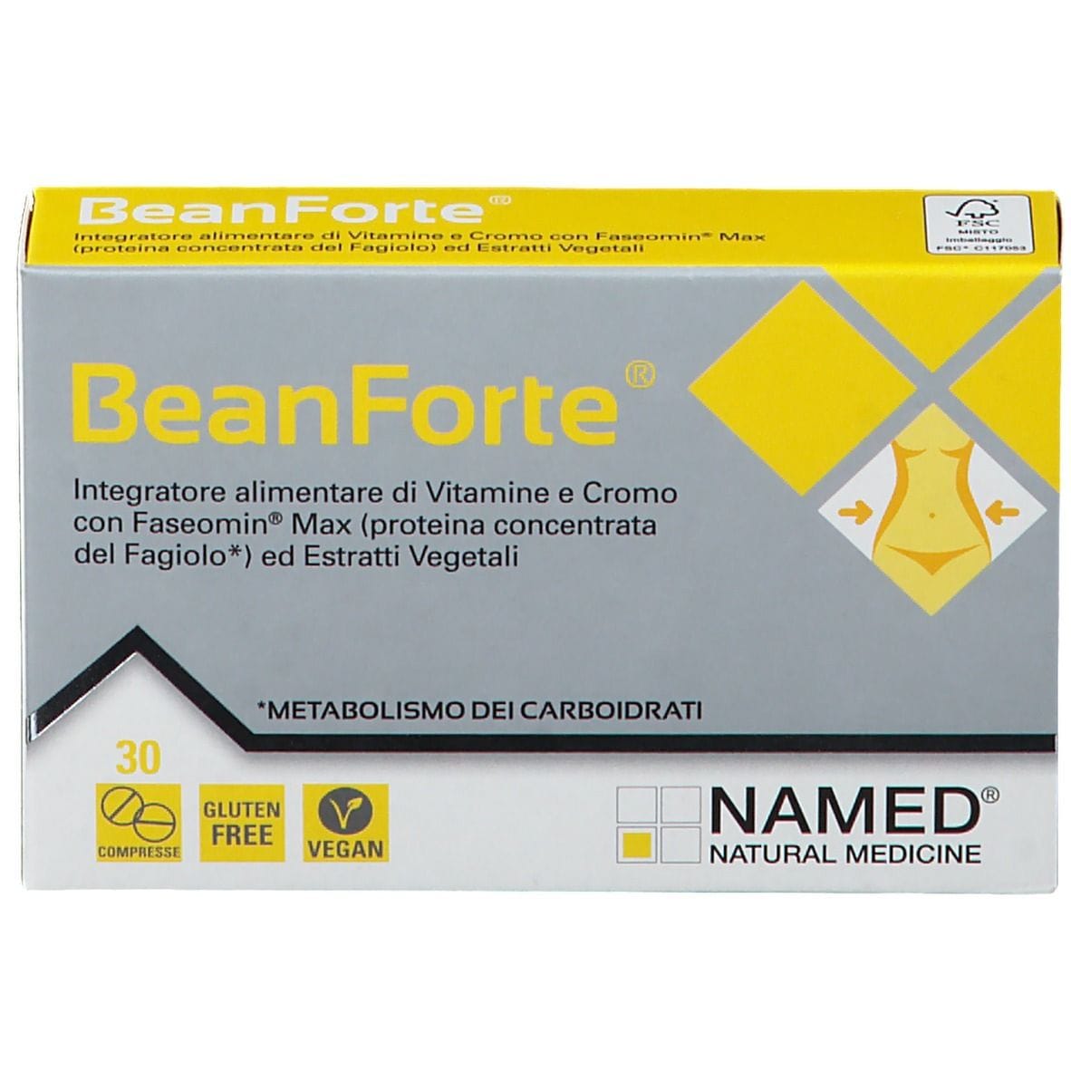Integratore Bean Forte Named per il controllo del peso, 30 compresse