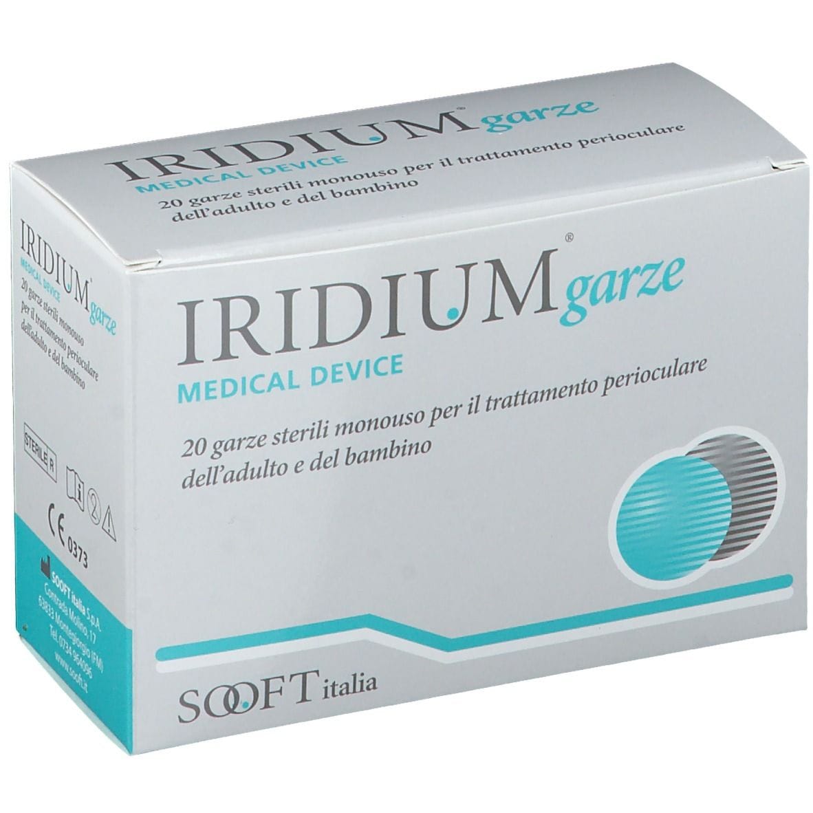 IRIDIUM GARZA OCULARE MEDICATA COTONE 20 PEZZI