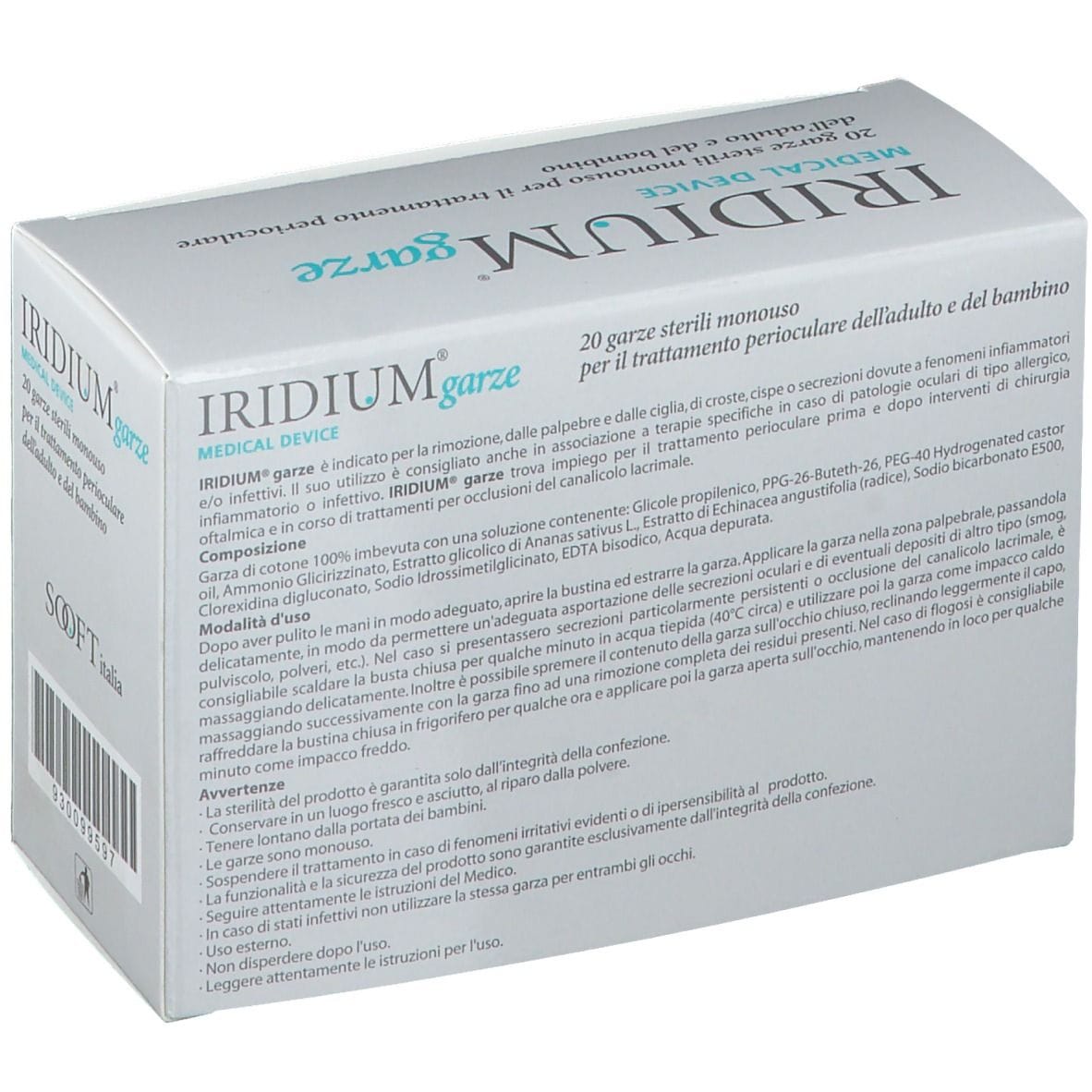 IRIDIUM GARZA OCULARE MEDICATA COTONE 20 PEZZI
