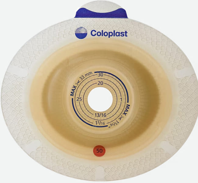 PLACCA PER UROSTOMIA SISTEMA A 2 PEZZI SENSURA XPRO CONVEX LIGHT FORO RITAGLIABILE 15-23MM FLANGIA 40MM 5 PEZZI