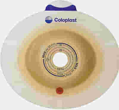 PLACCA PER UROSTOMIA SISTEMA A 2 PEZZI SENSURA XPRO CONVEX LIGHT FORO RITAGLIABILE 15-23MM FLANGIA 40MM 5 PEZZI