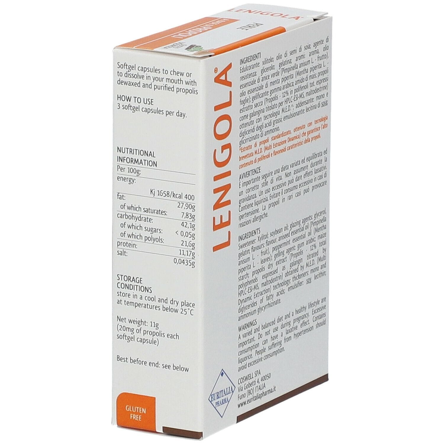 LENIGOLA 20 PERLE SOFTGEL CAPS LIQUIRIZIA