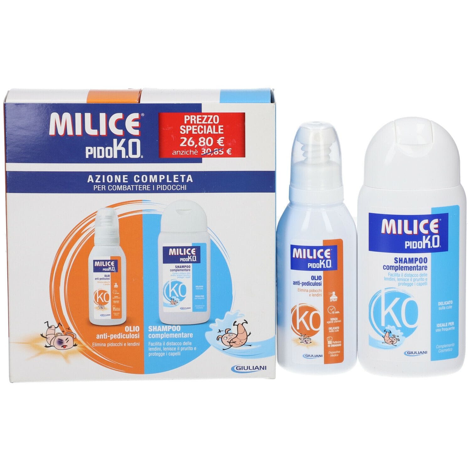 Kit antipediculosi Milice PidoKO olio e shampoo