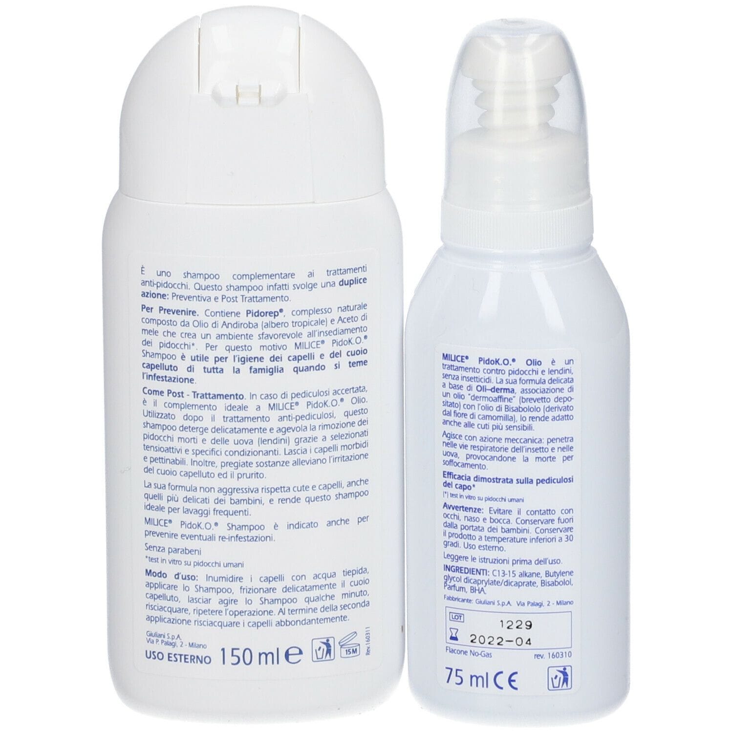 Kit antipediculosi Milice PidoKO olio e shampoo