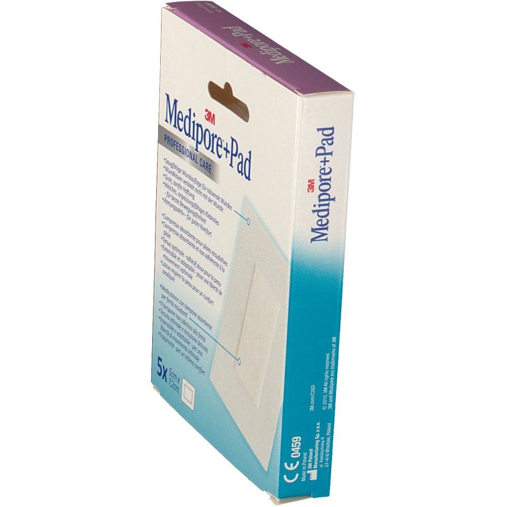 Medicazione sterile Medipore+Pad 5x7,2cm, confezione 5 pezzi