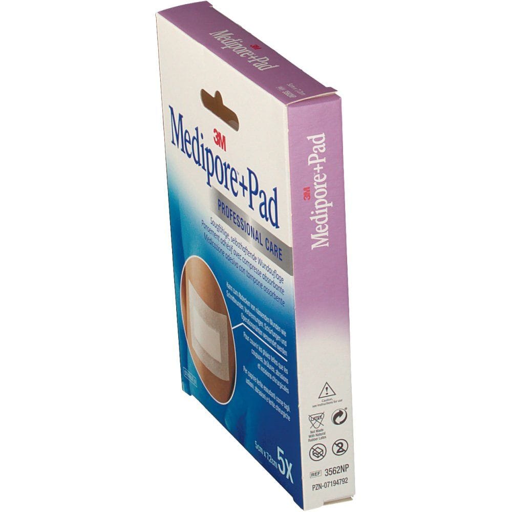 Medicazione sterile Medipore+Pad 5x7,2cm, confezione 5 pezzi