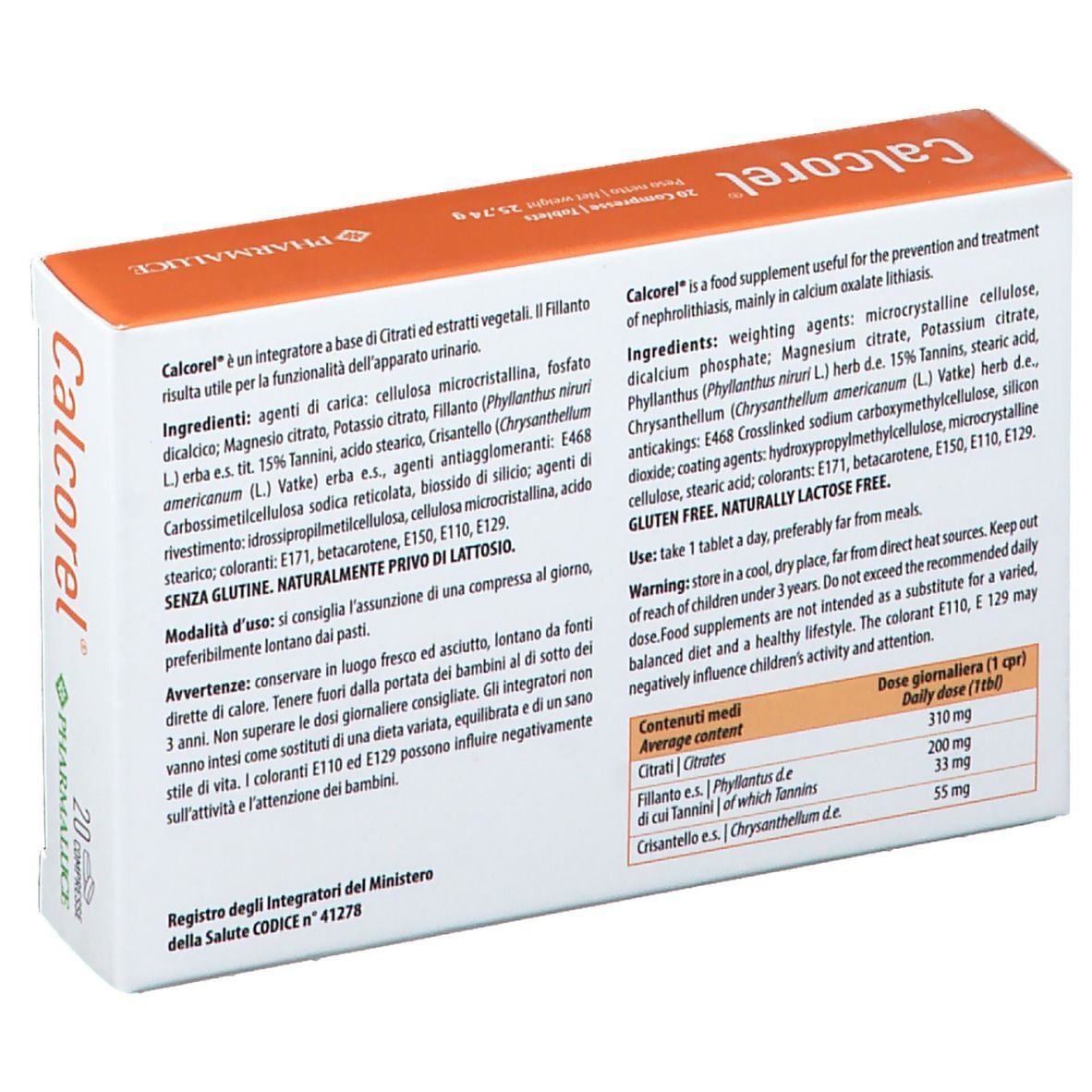 CALCOREL 20 COMPRESSE