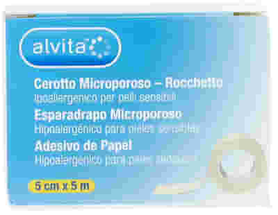 CEROTTO MICROPOROSO IN ROCCHETTO ALVITA IPOALLERGENICO PER PELLI SENSIBILI 5X500CM