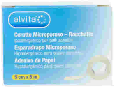 Cerotto microporoso Alvita ipoallergenico in rocchetto 5x5m