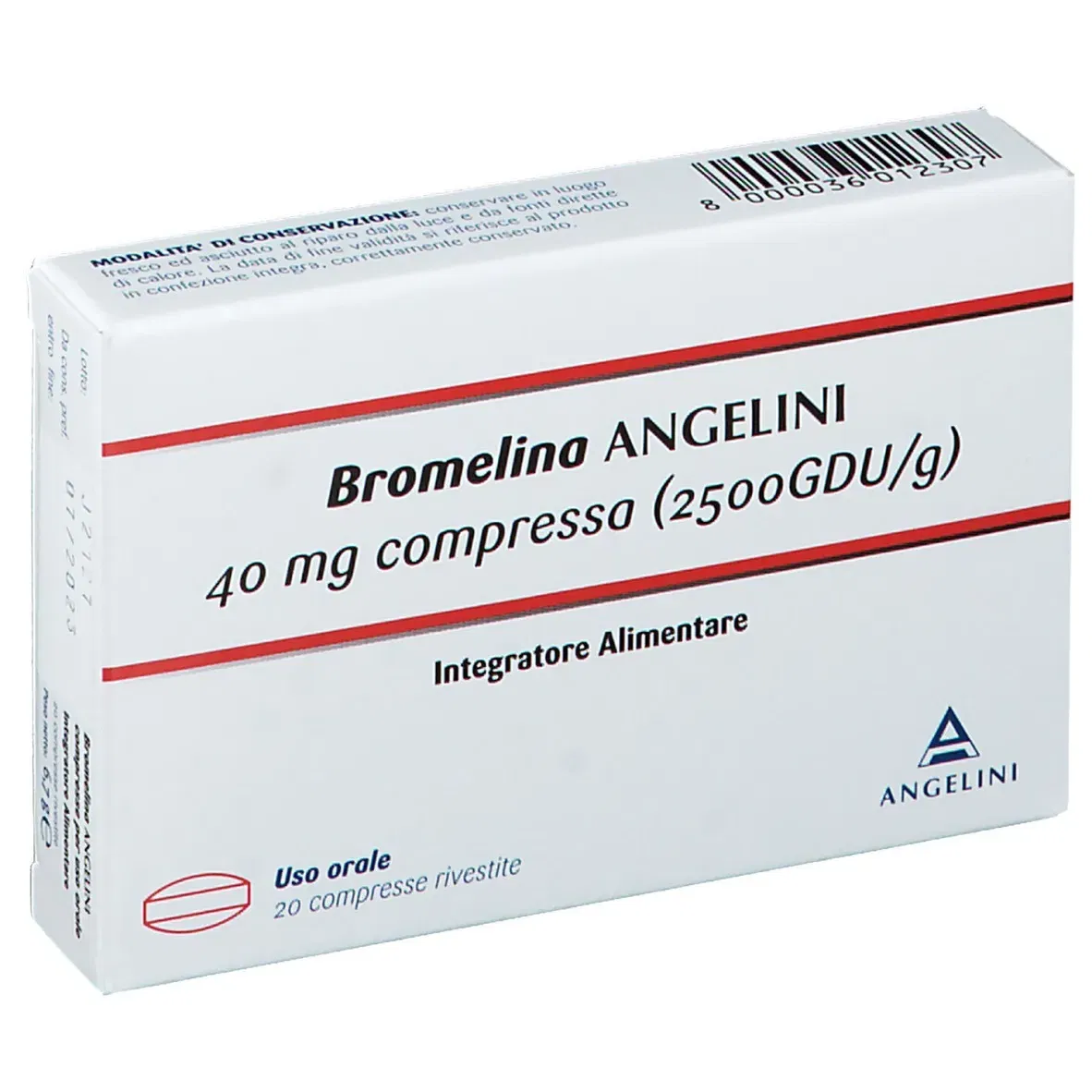 Integratore Bromelina Angenerico, 20 compresse rivestite