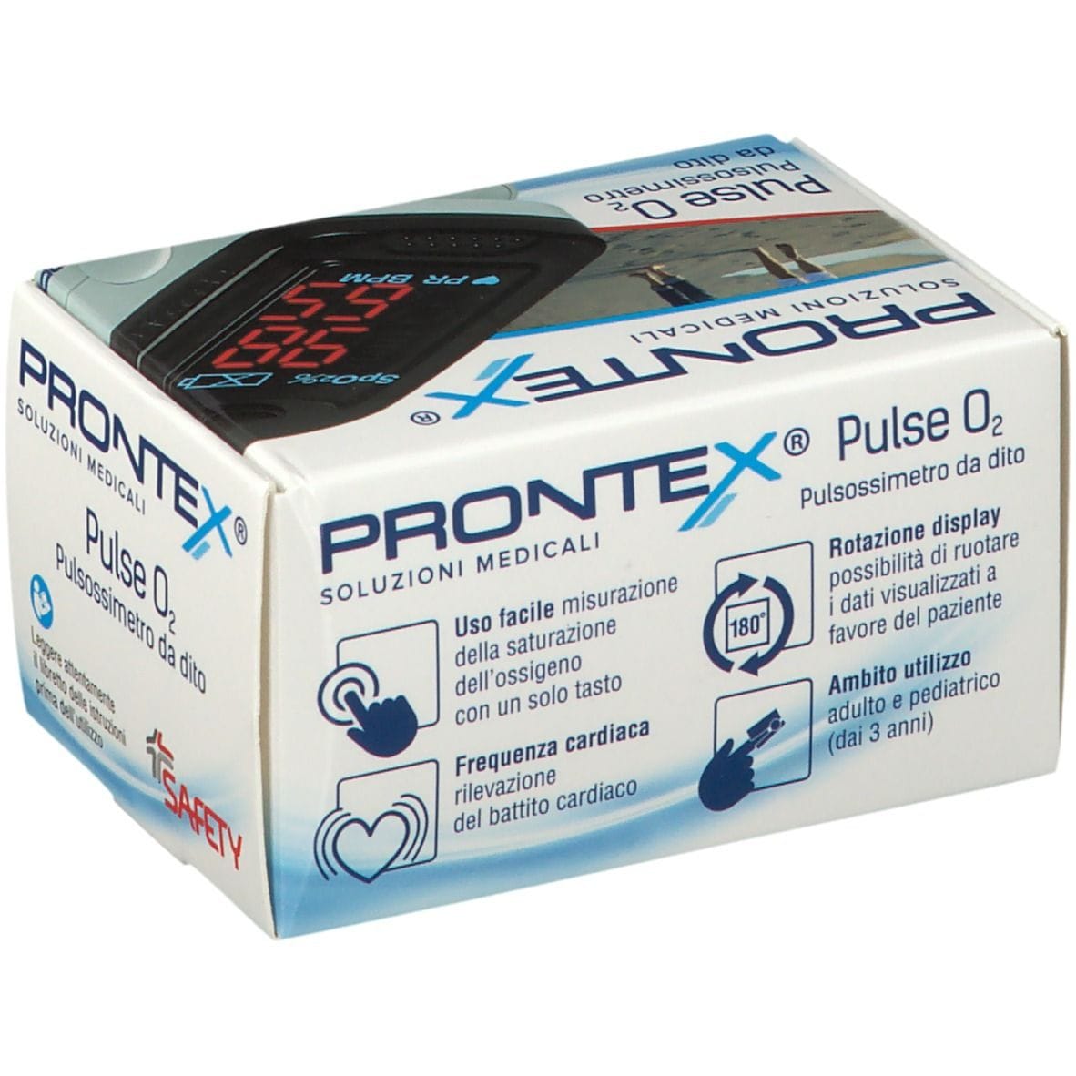 Saturimetro da dito Prontex Pulse O2, adulti e bambini