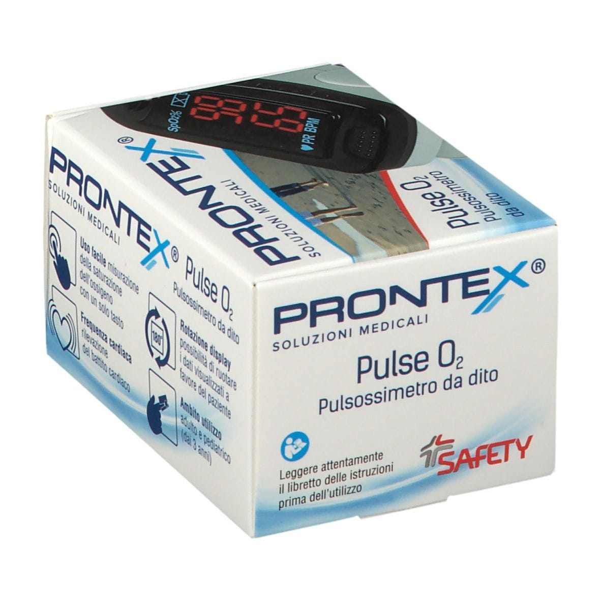 Saturimetro da dito Prontex Pulse O2, adulti e bambini