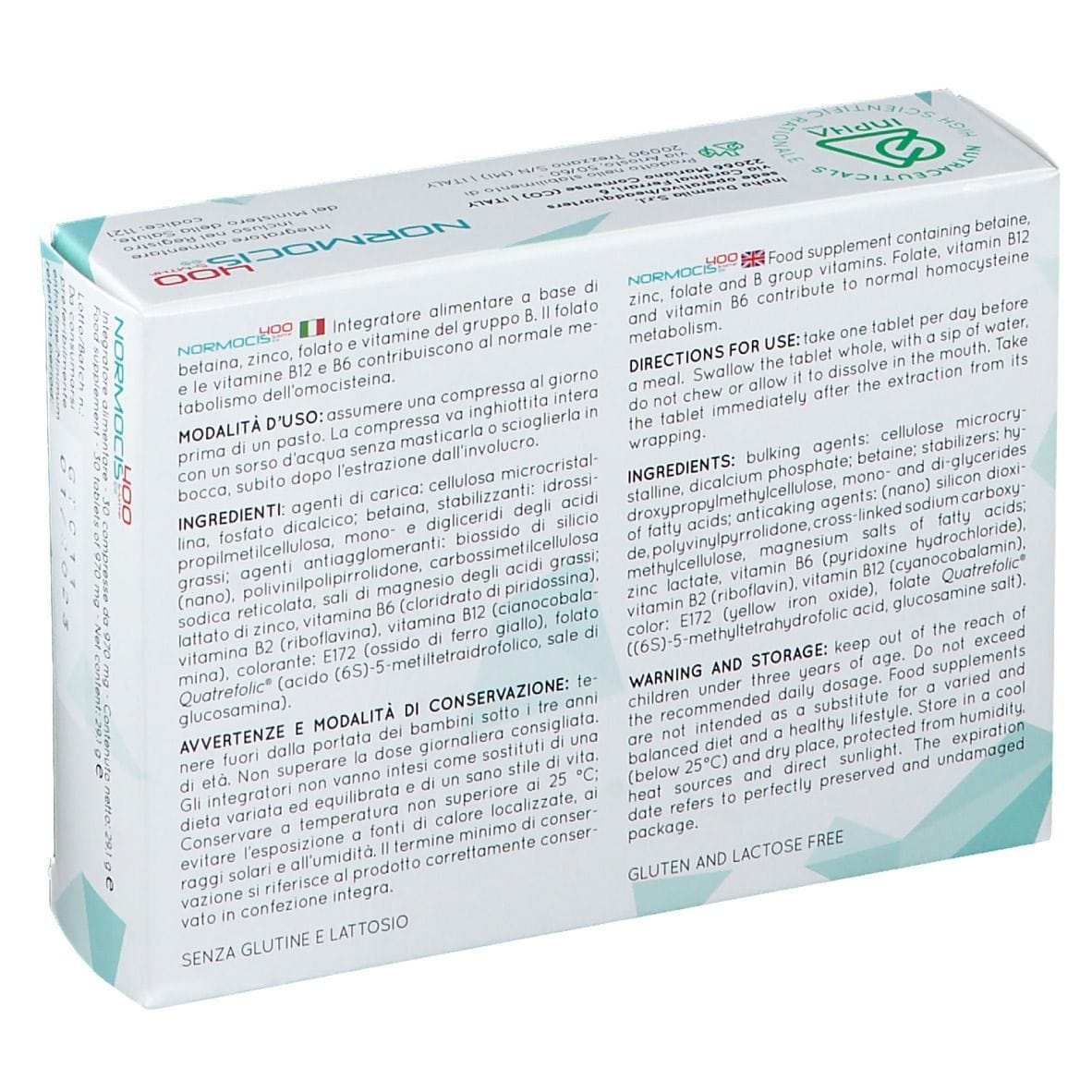 Integratore Normocis 400 per l'omocisteina, 30 compresse
