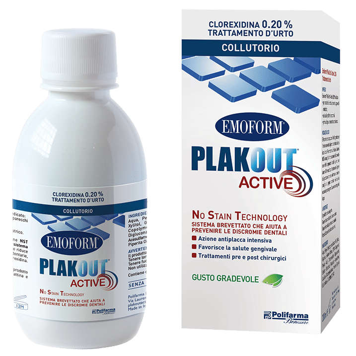 EMOFORM PLAK OUT ACTIVE CLOREXIDINA 0,20% COLLUTORIO 200 ML