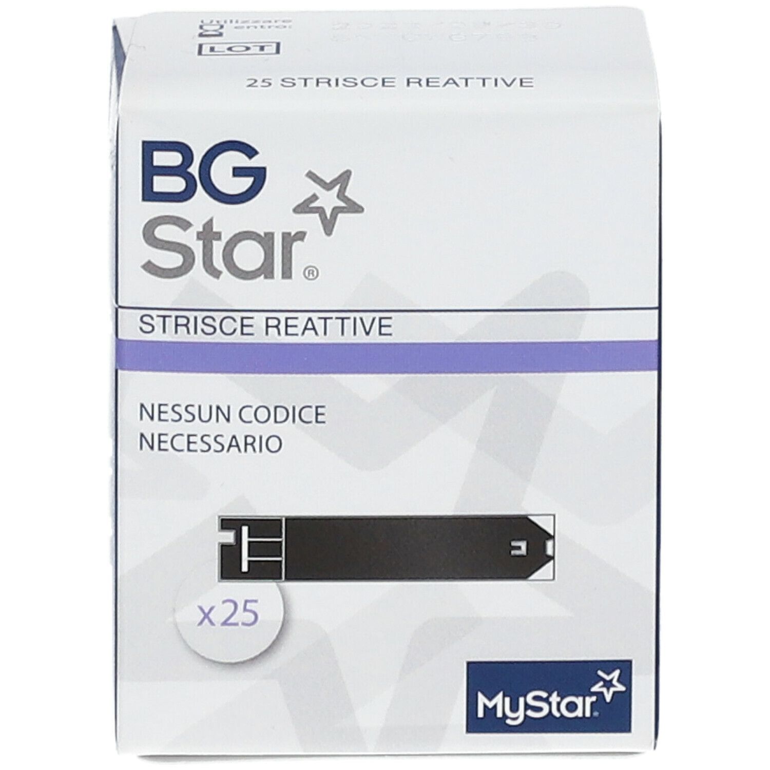 STRISCE REATTIVE MISURAZIONE GLICEMIA BGSTAR MYSTAR 25 PEZZI