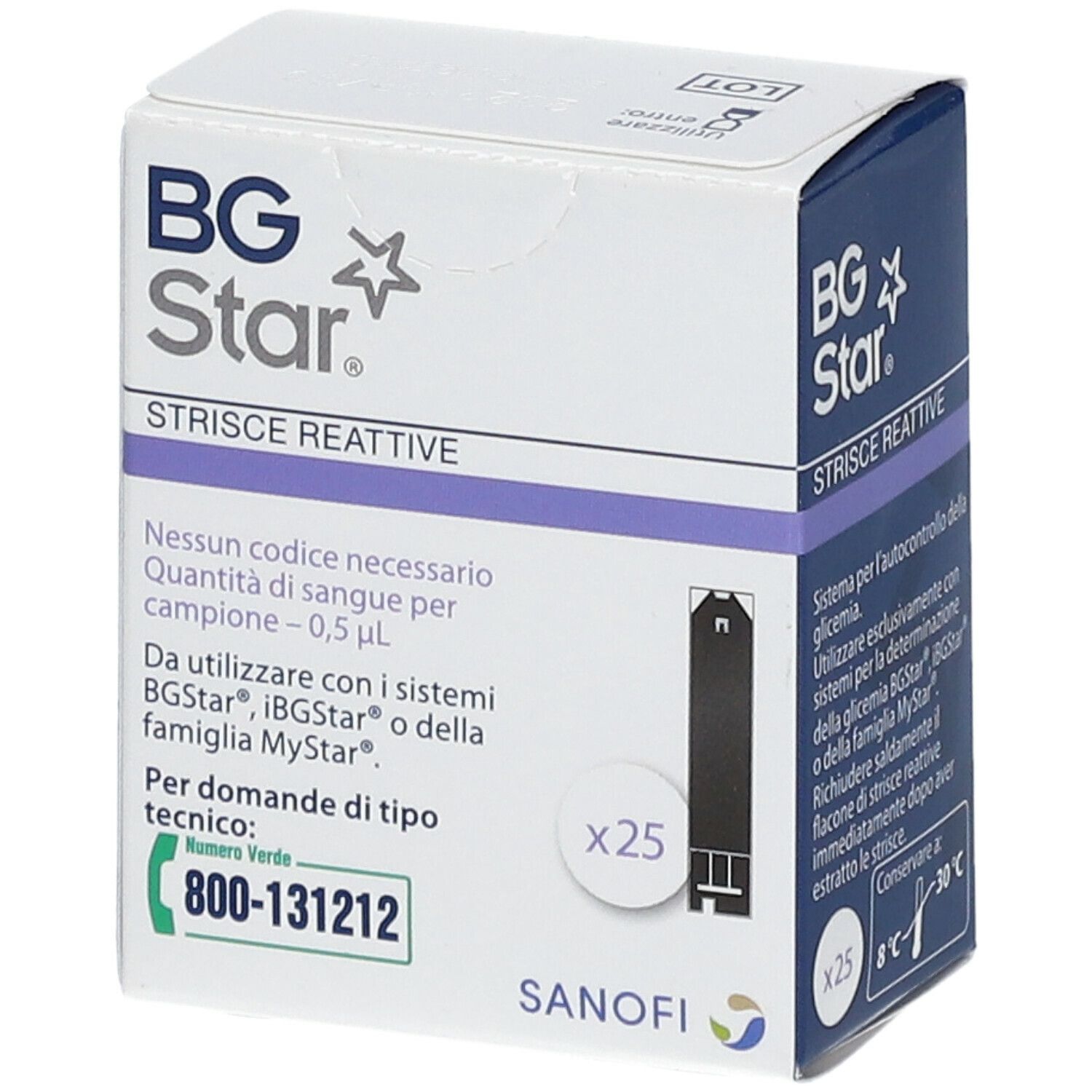 STRISCE REATTIVE MISURAZIONE GLICEMIA BGSTAR MYSTAR 25 PEZZI