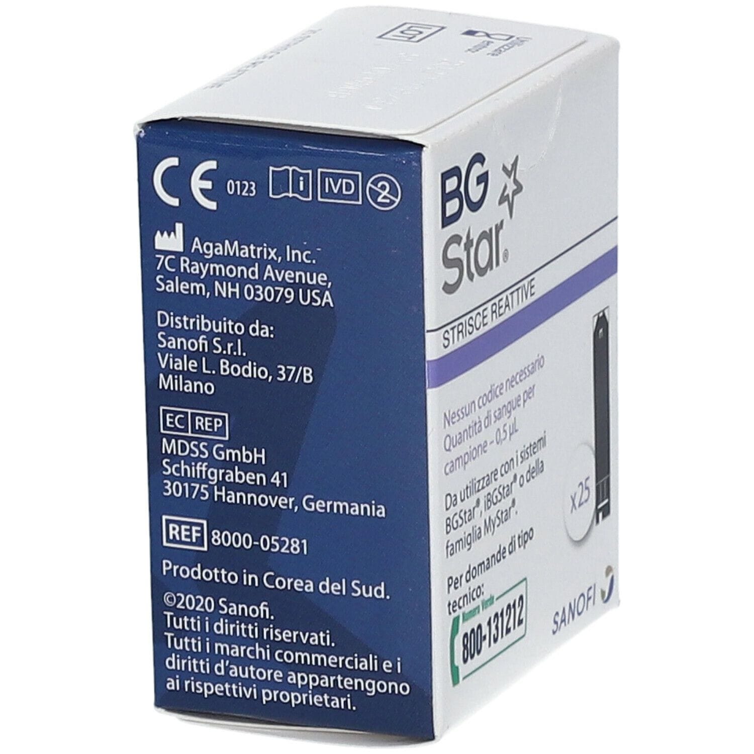 STRISCE REATTIVE MISURAZIONE GLICEMIA BGSTAR MYSTAR 25 PEZZI