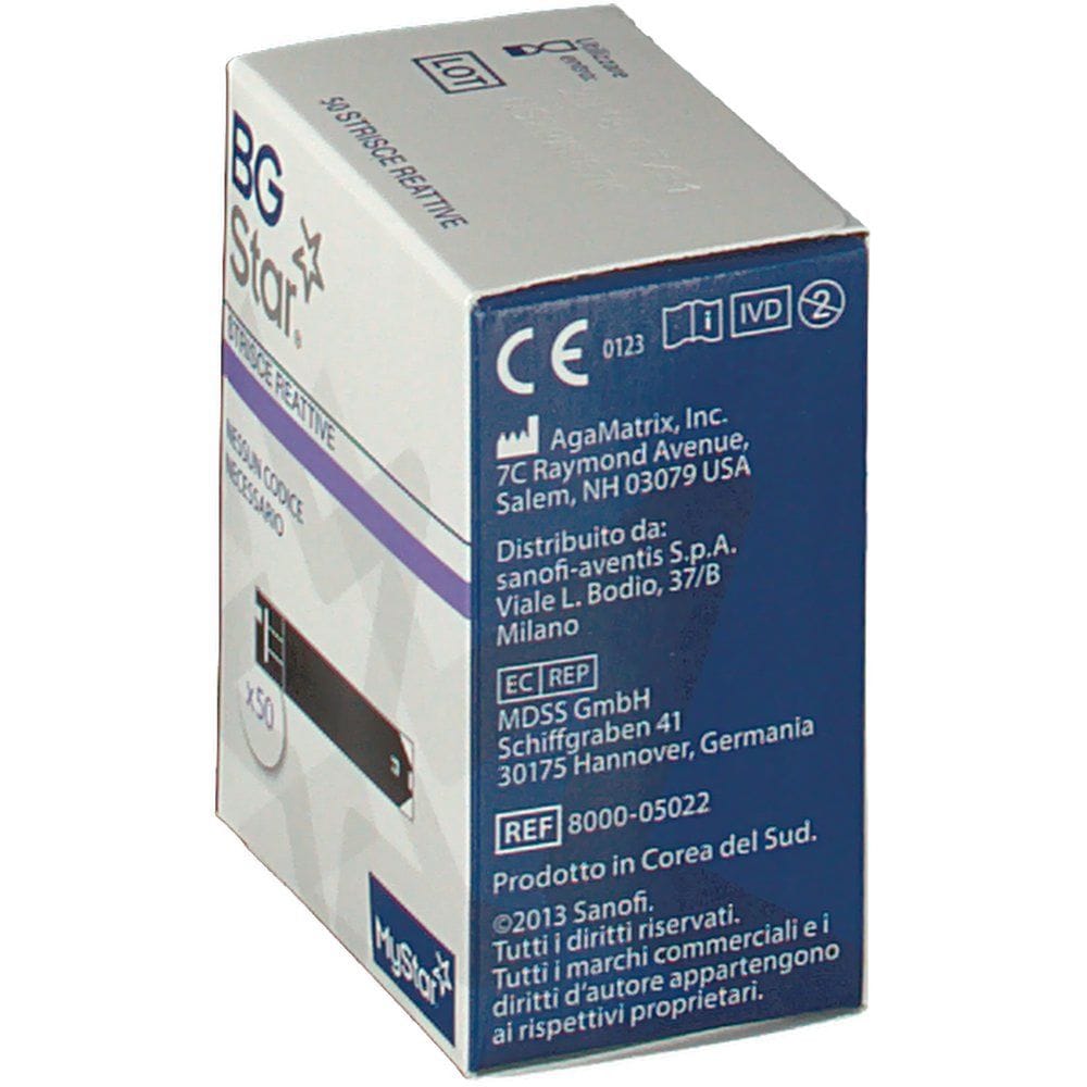 STRISCE REATTIVE MISURAZIONE GLICEMIA BGSTAR MYSTAR 50 PEZZI