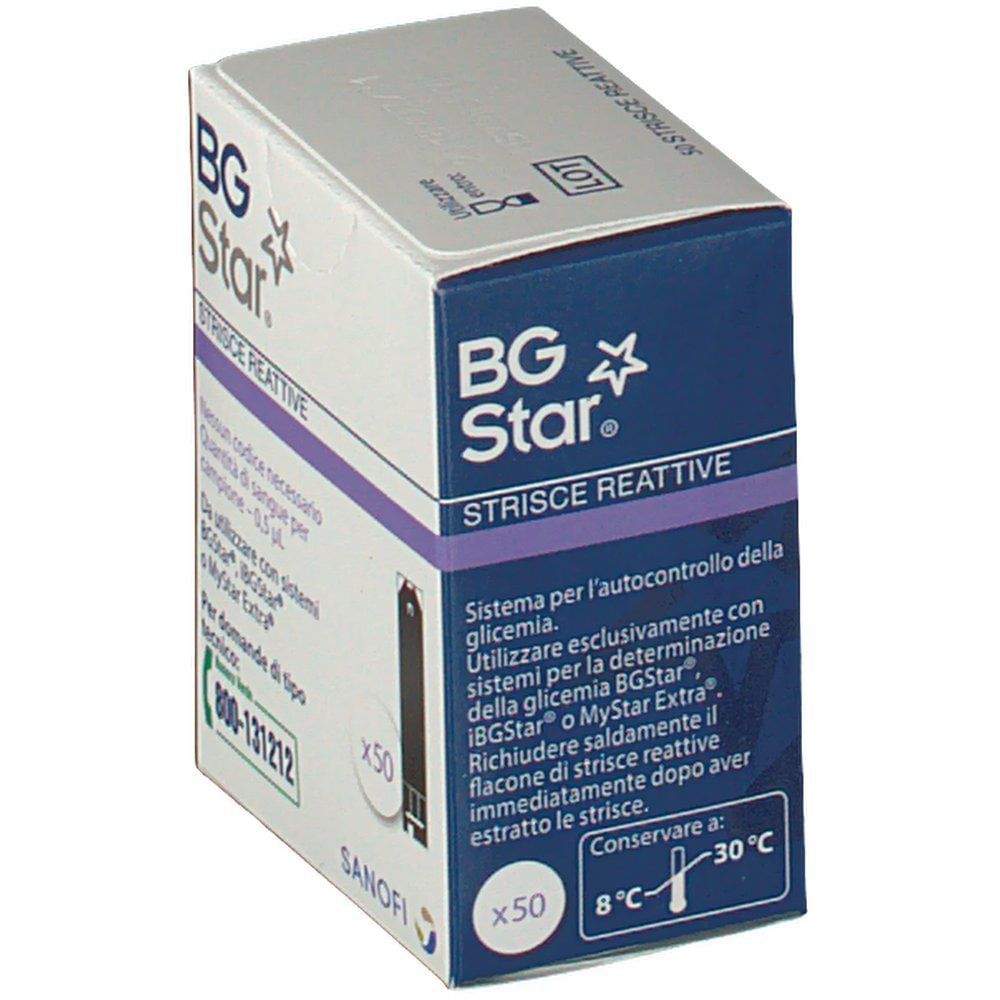 STRISCE REATTIVE MISURAZIONE GLICEMIA BGSTAR MYSTAR 50 PEZZI