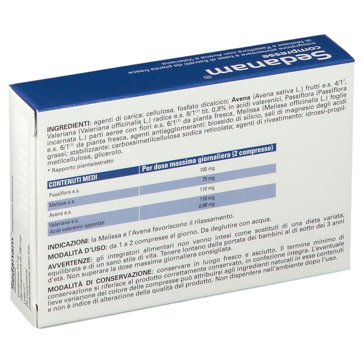 NAMED SEDANAM 30 COMPRESSE