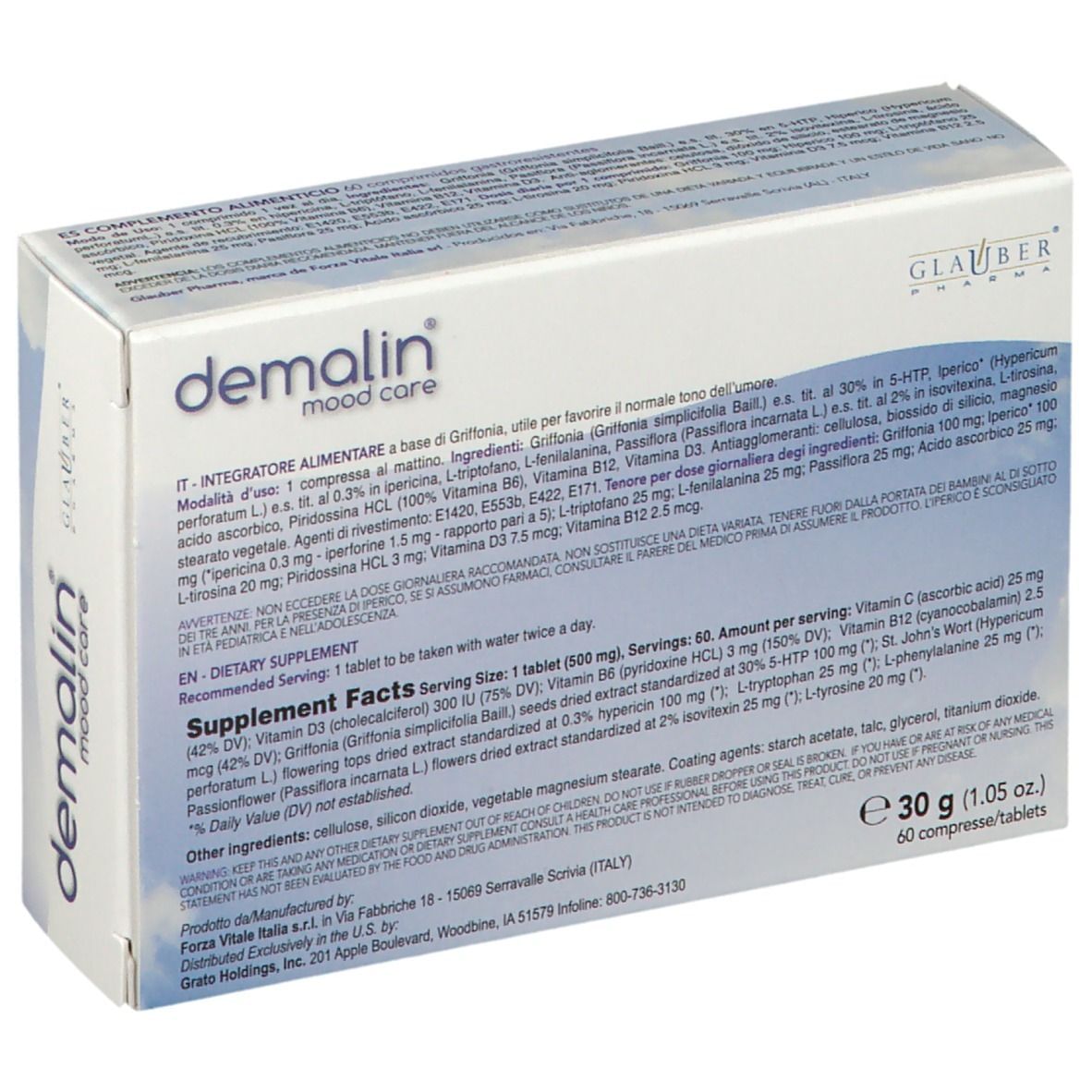 DEMALIN GLAUBER 60 COMPRESSE