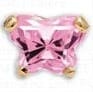Orecchini Inverness Farfalla Rosa con Zircone, Oro 24 Kt