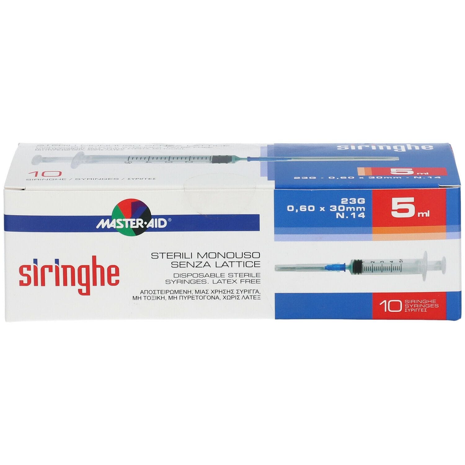 Siringa per Venipuntura Master-Aid 5ml Gauge 23, 10 pezzi