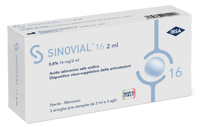 Sinovial 16 Siringa Intra-Articolare Acido Ialuronico 3x2ml
