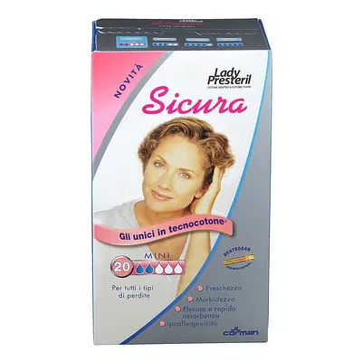LADY PRESTERIL PANNOLONE PER INCONTINENZA SICURA MISURA MINI20 PEZZI LADY PRESTERIL PANNOLONE PER INCONTINENZA SICURA MISURA MINI20 PEZZI
