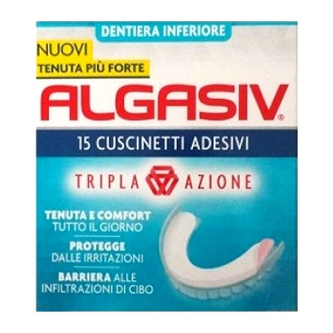 Algasiv Adesivo Per Protesi Dentaria Inferiore 15 Pezzi  + 3 Pezzi